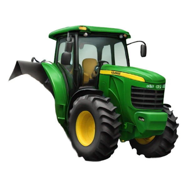 a John deer tractor scooping up manure with front loader sticker