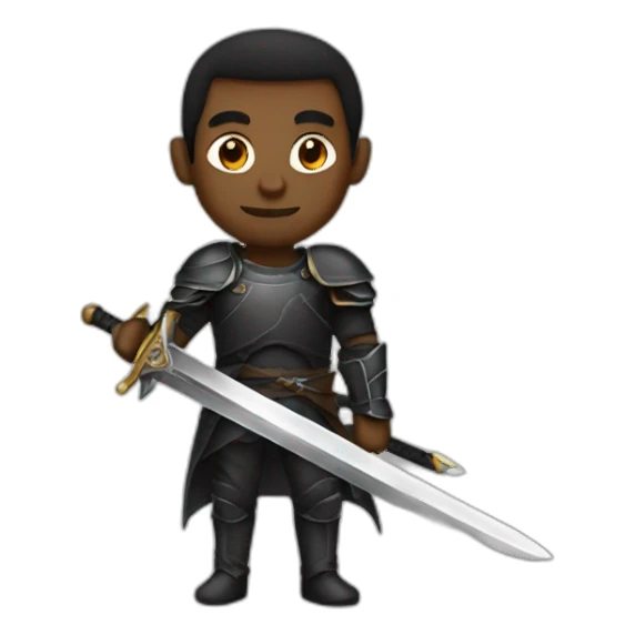 Black swordsman sticker