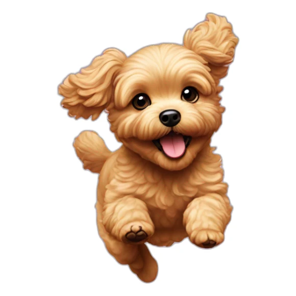 golden maltipoo jumping sticker