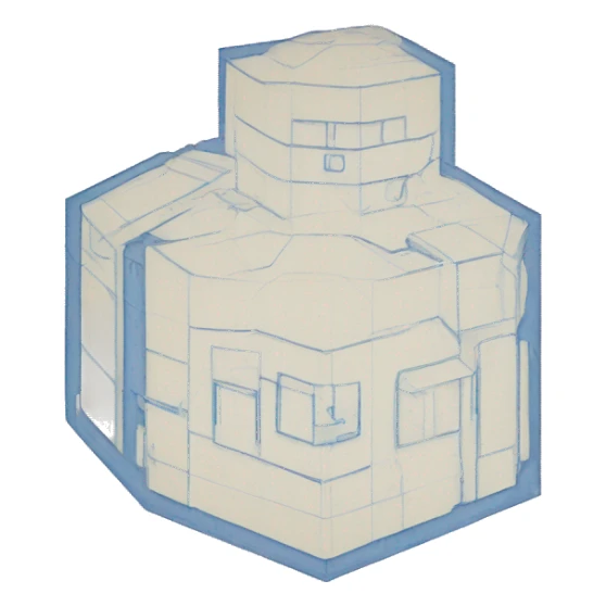 Blueprint with hexagonal shape sticker