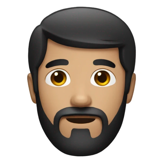 Man black hair beard glance sticker