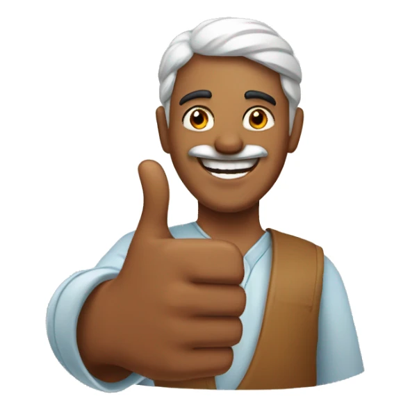 Smiling Indian man showing thumbs up  sticker