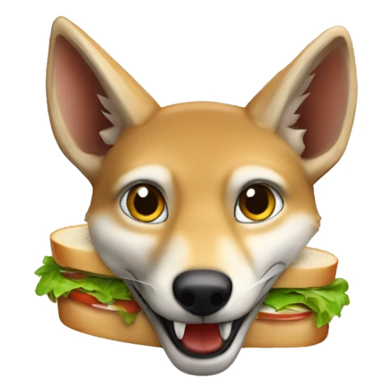 jackal with sandwich sticker