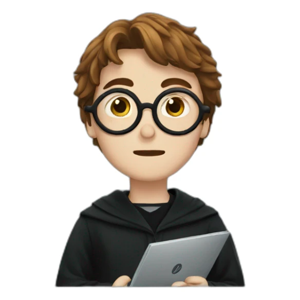 harry potter using a computer sticker