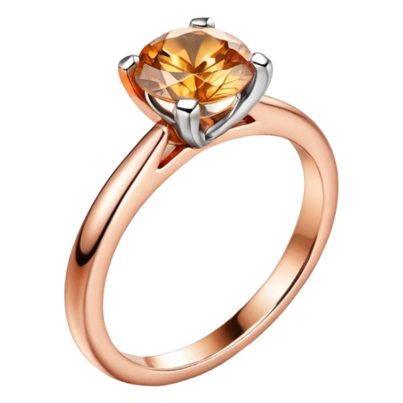Rose gold engagement ring with round diamond sticker