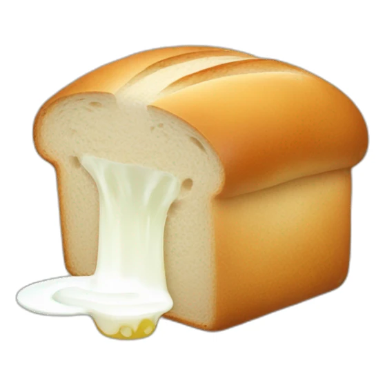 loaf of bread drinking white liquid sticker