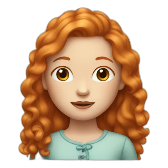 Ginger girl with birthmark sticker