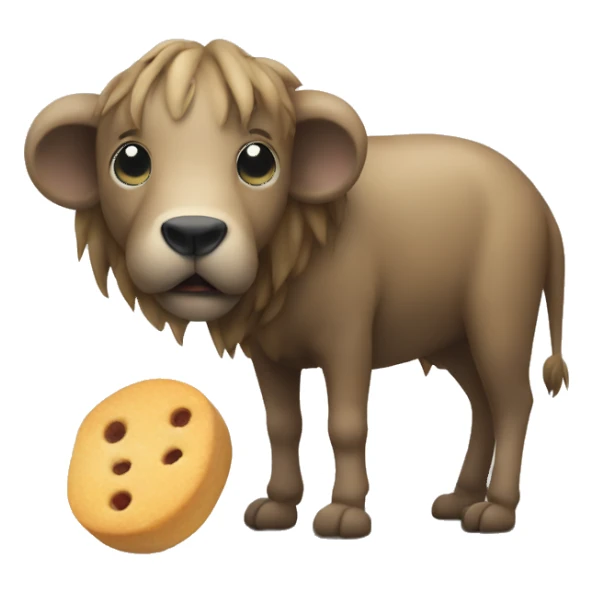 unknown animal with 4 legs eats roll sticker