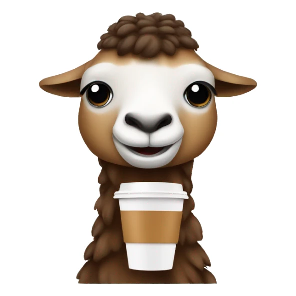 waterlama with coffee  sticker