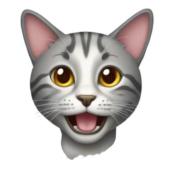 cat with its mouth firmly open sticker