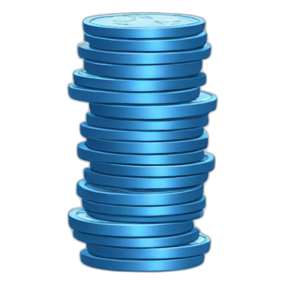 stack of blue coins sticker