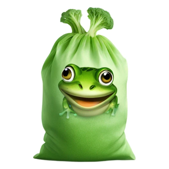 frog in a frozen vegetable bag sticker