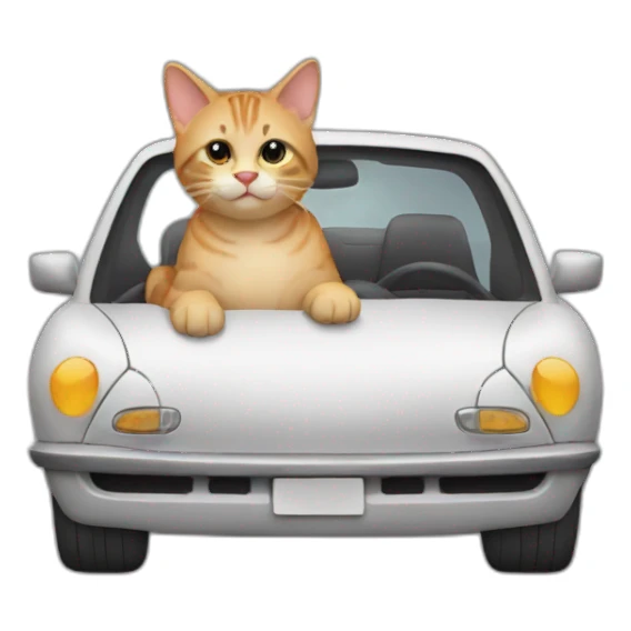 cat in car sticker