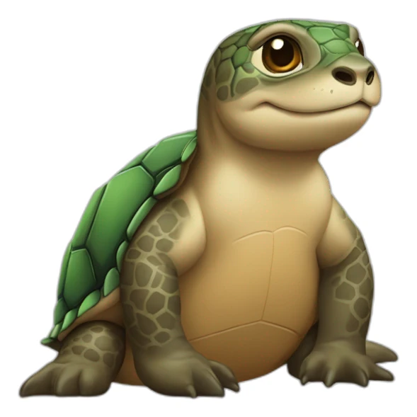 Tortue sur une loutre sticker