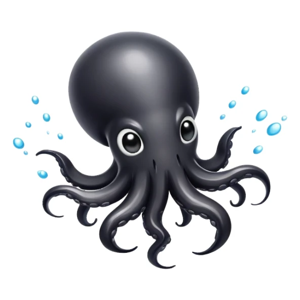 A cute squid squirting black ink sticker