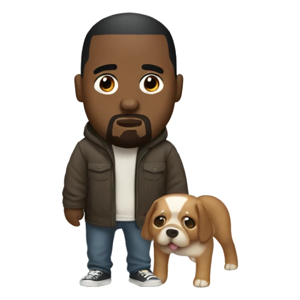 Kanye with a dog body sticker