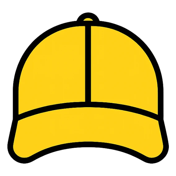 yellow baseball cap sticker