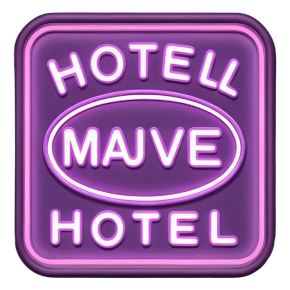 Mauve retro hotel sign sticker