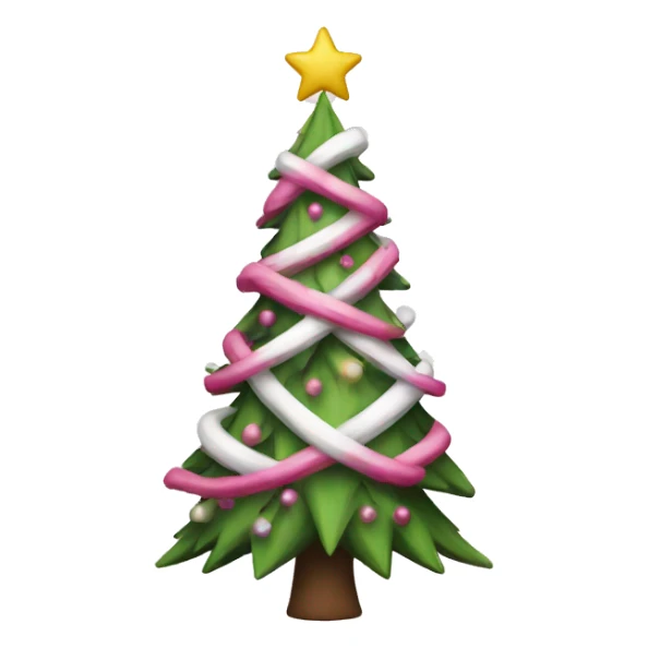 Christmas tree with pink and white sticker