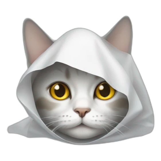 Cat with sheet over head ghost sticker