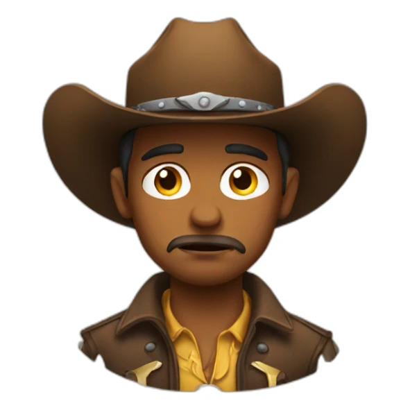 sad cowboy emoji face sticker