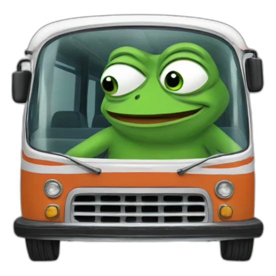 pepe the frog in a bus sticker