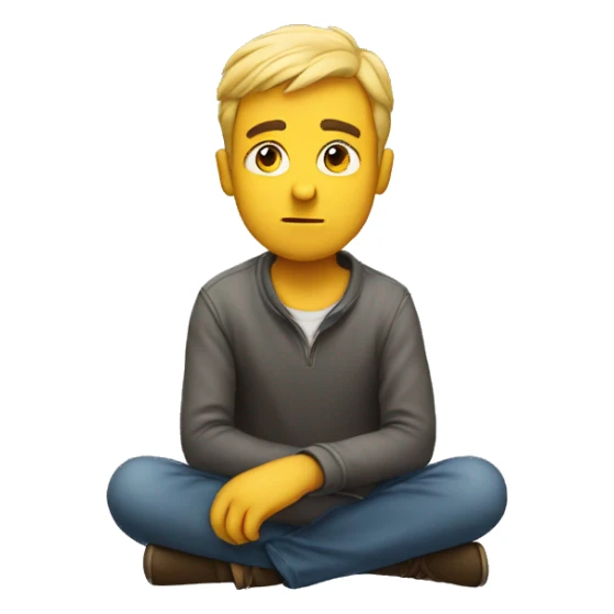 guy sitting and wondering  sticker