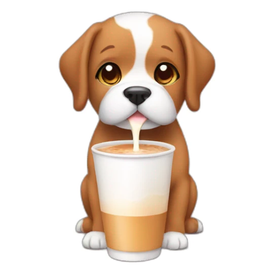 dog drink milk tea sticker