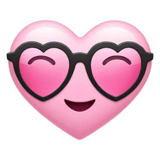Pink heart with glasses sticker
