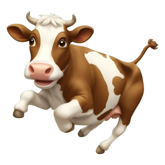 Cow jumping sticker