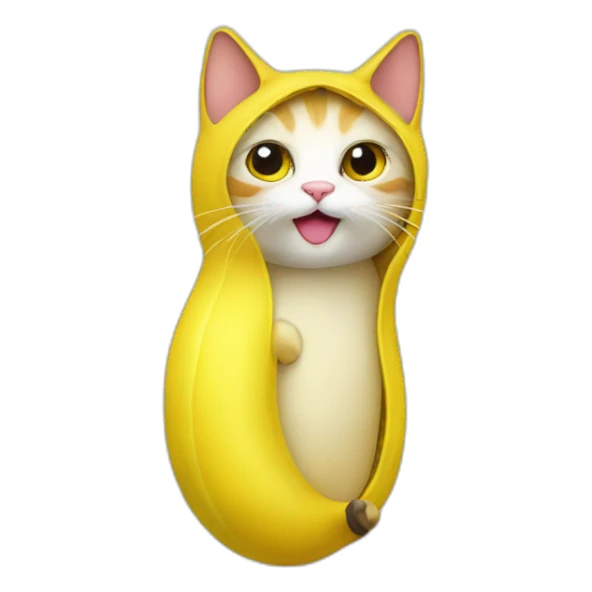 cat in banana suit sticker
