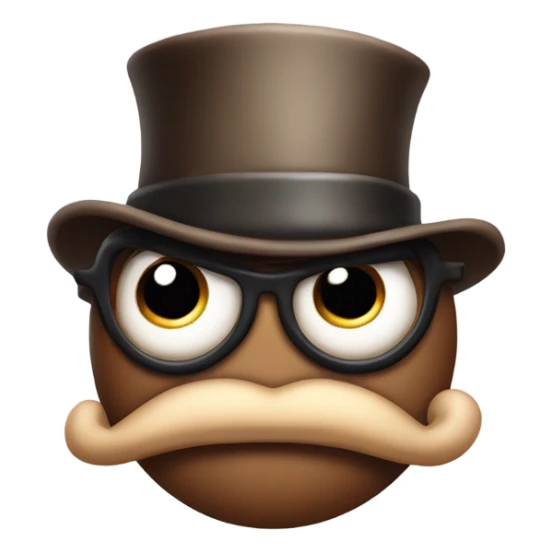 Evil poop with big eyebrows and monical  sticker