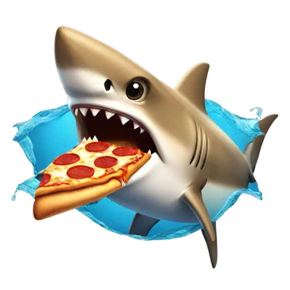 Shark eating pizza sticker