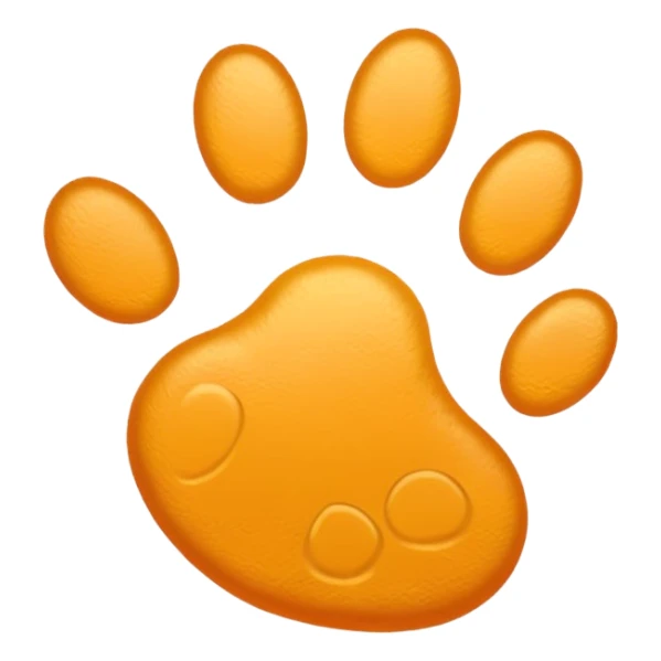a very light pale yellow-orange pawprint sticker