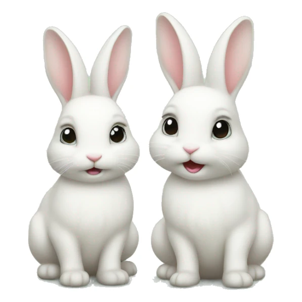 Two little white bunnies sticker