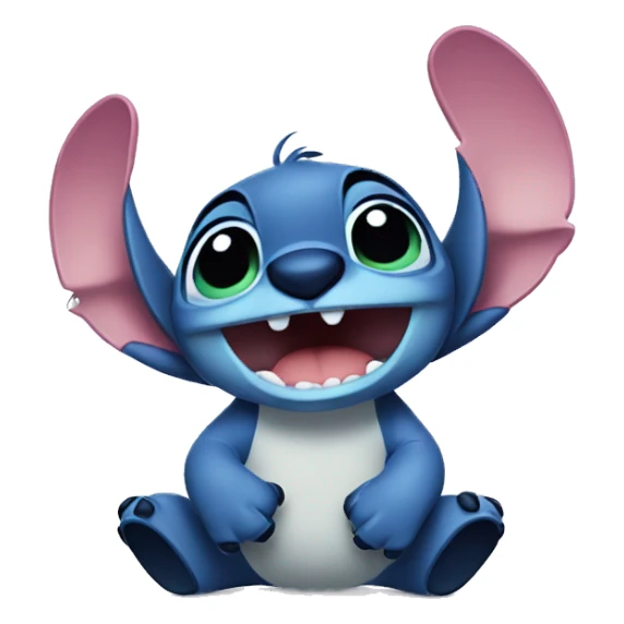 Cute stitch saying stop hand signal sticker