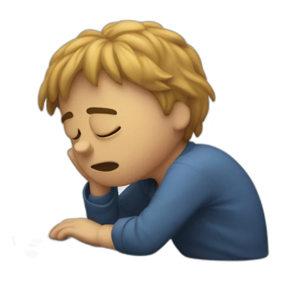 Sad Dizzy person falling over at computer sticker