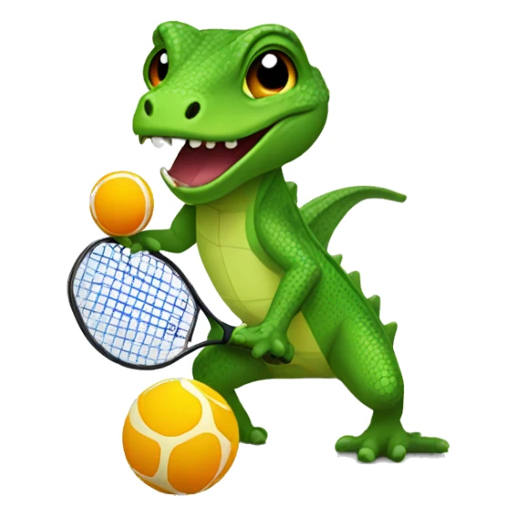 Lizzard playing pickleball sticker