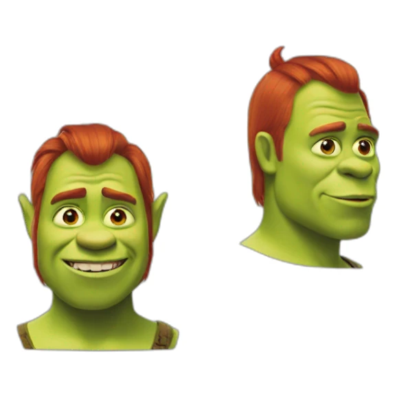 Shrek with red hair sticker