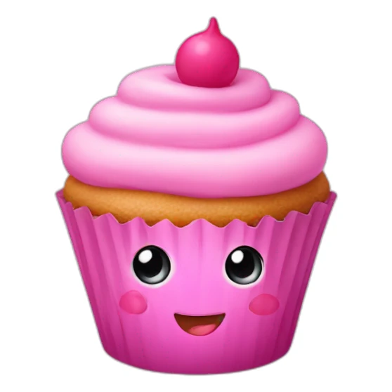 Happy pink cupcake sticker