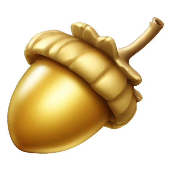 shiny gold Acorn with stem  sticker
