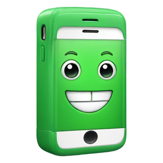 Green smartphone happy sticker