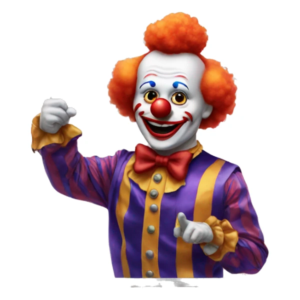 Clown pointing at mirror sticker