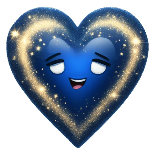 Dark blue heart with sparkles sticker