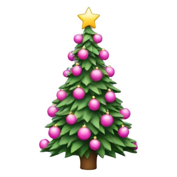 christmas tree with pink decoration  sticker