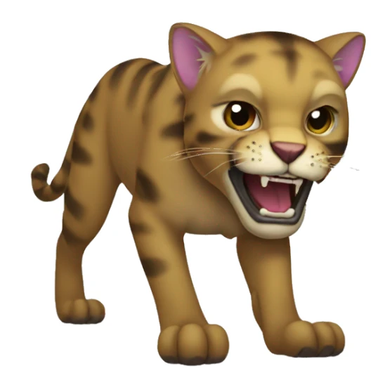 Sabercat with 10” fangs sticker