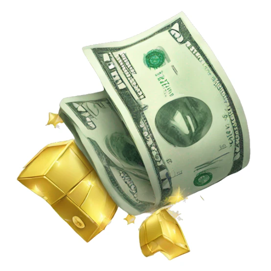 Money with sparkles  sticker