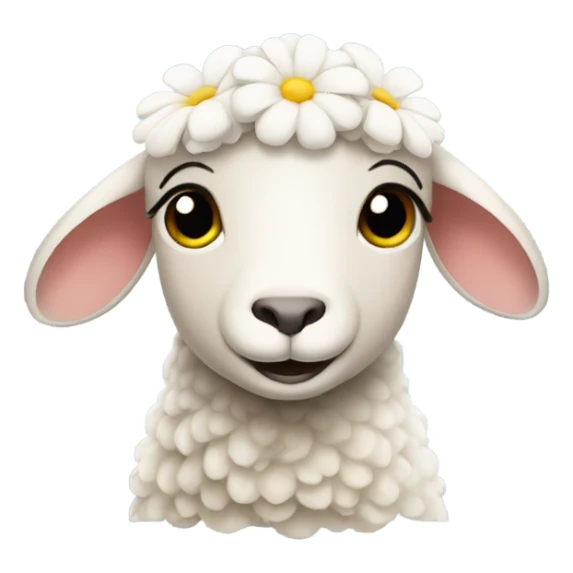 cute sheep with a flower behind its ear sticker