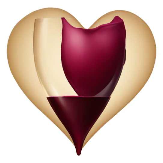 wine color heart sticker