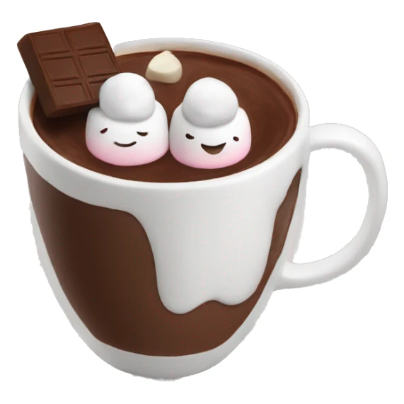 Hot chocolate with marshmallow sticker